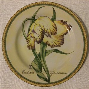 American Atelier Botanical Salad dessert plates stoneware floral tulip orchid